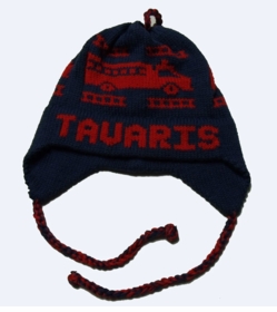personalized earflap hat - fire truck
