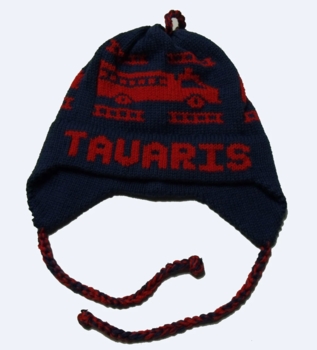 personalized earflap hat - fire truck