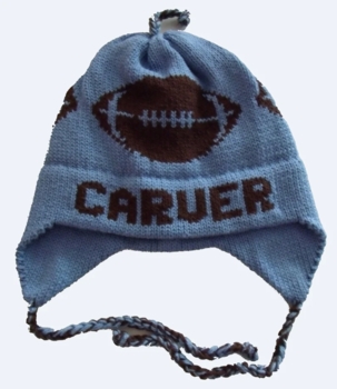 personalized earflap hat - footballs