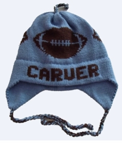 personalized earflap hat - footballs