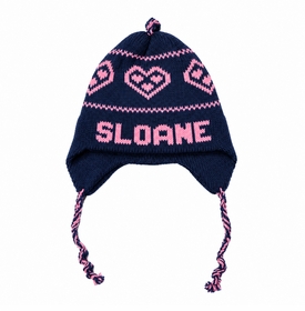 personalized earflap hat - hearts