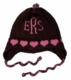personalized earflap hat - hearts monogram