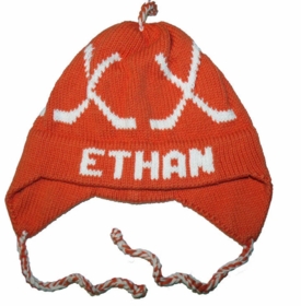 personalized earflap hat - hockey