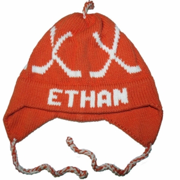 personalized earflap hat - hockey