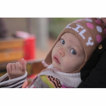 personalized earflap hat - polka dots