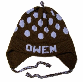 personalized earflap hat - polka dots