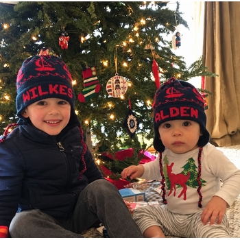 personalized earflap hat - sailboats