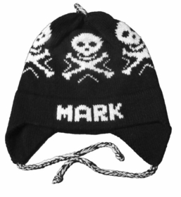 personalized earflap hat - skulls