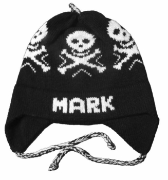 personalized earflap hat - skulls