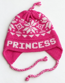 personalized earflap hat - snowflakes