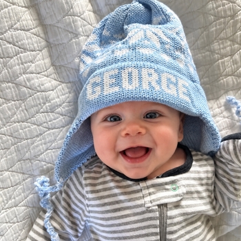 personalized earflap hat - snowflakes