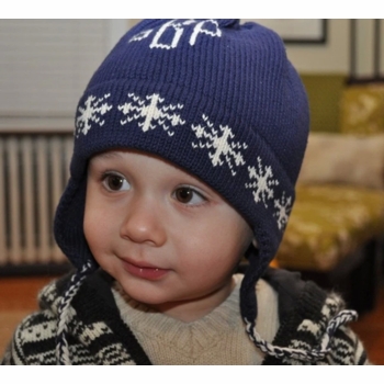 personalized earflap hat - snowflakes monogram