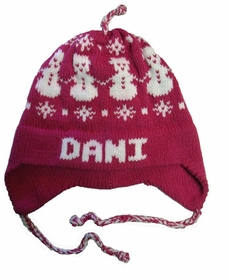 personalized earflap hat - snowmen