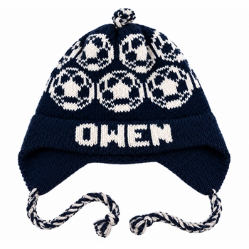 personalized earflap hat - soccer