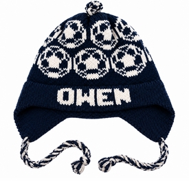 personalized earflap hat - soccer