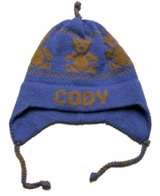 personalized earflap hat - teddy bears