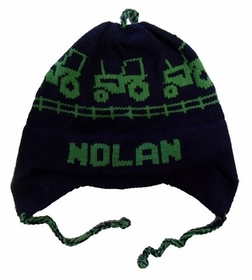 personalized earflap hat - tractors