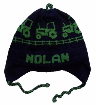 personalized earflap hat - tractors