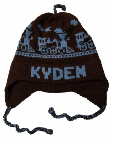 personalized earflap hat - trains