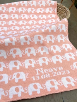personalized elephant baby blanket