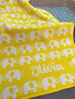 personalized elephant baby blanket