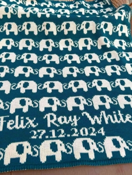 personalized elephant baby blanket