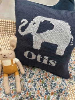 personalized elephant baby pillow