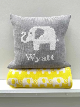 personalized elephant baby pillow