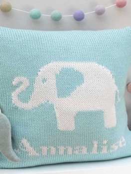 personalized elephant baby pillow