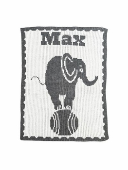 Personalized Elephant on Ball Blanket