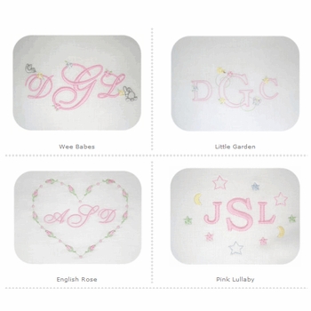 personalized embroidered baby pillow - girl