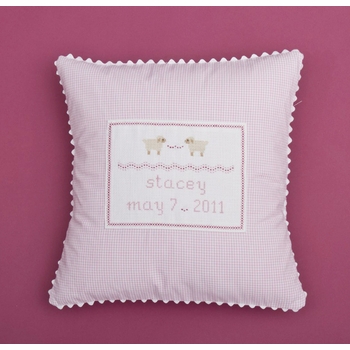 personalized embroidered baby pillow - sheep