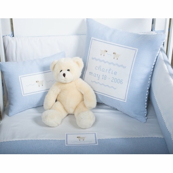 personalized embroidered baby pillow - sheep