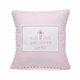 personalized embroidered pink cross baby pillow