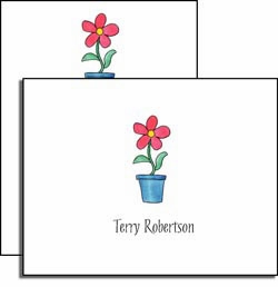 personalized everyday notes - blooming red