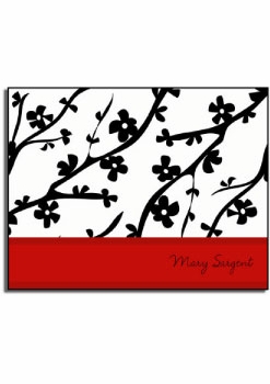 personalized everyday notes  red cherry blossom