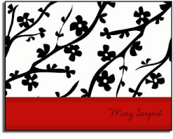 personalized everyday notes - red cherry blossom