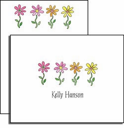 personalized everyday notes - row of daisies
