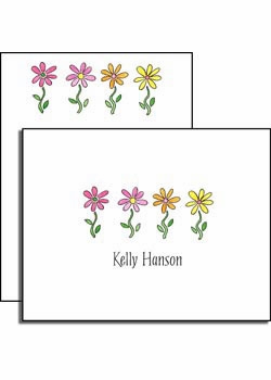 personalized everyday notes - row of daisies
