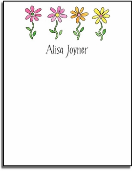 personalized everyday notes - row of daisies