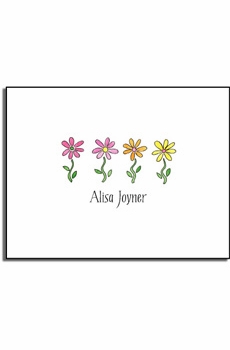 personalized everyday notes - row of daisies