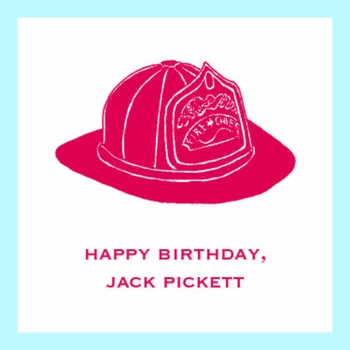 personalized fire hat children's gift sticker
