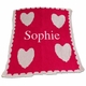 Personalized Floating Hearts & Scalloped Edge Blanket