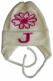 personalized flower hat with earflaps