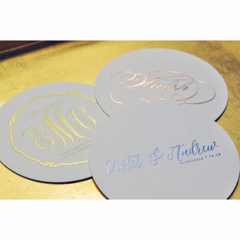 personalized foil stamped coasters m120 by haute papier