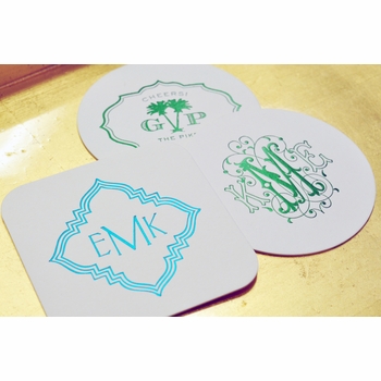 personalized foil stamped coasters m120 by haute papier