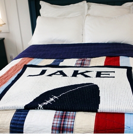 personalized football baby blanket