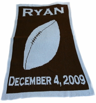 personalized football baby blanket