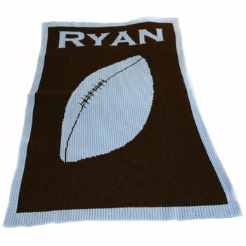personalized football baby blanket