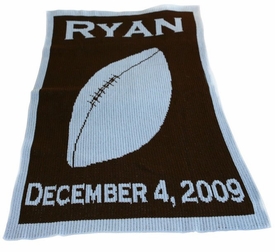 personalized football blanket with name and birthdate
